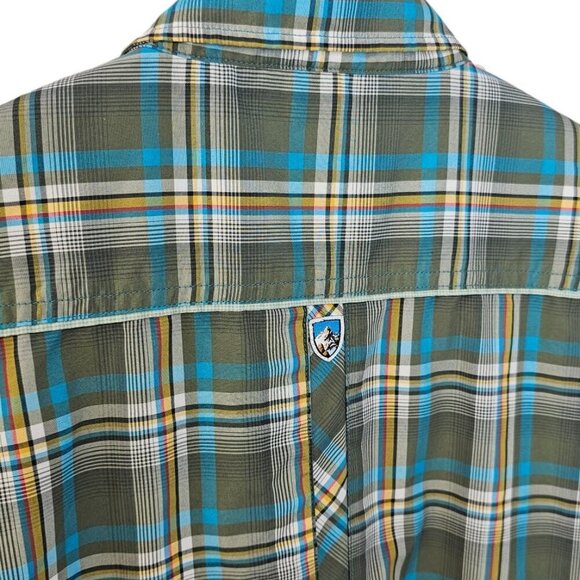 Kuhl Mens Eluxur Pearl Snap Button Down Shirt  Size Large Short Sleeve Plaid - Picture 3 of 9